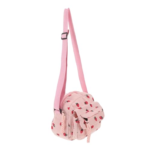 Holibanna Erdbeer-einkaufstasche Für Damen Aus Cord Umhängetasche Mit Erdbeerdetail Leicht Und Tragbar Geeignet Für Alltag Und Reisen Als Schulter Oder Umhängetasche Verwendbar von Holibanna