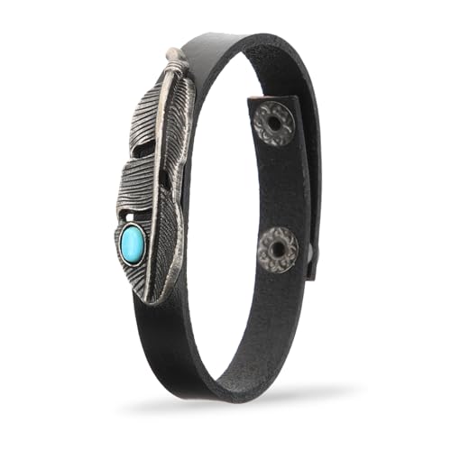 Holibanna Retro Lederarmband mit Türkisem design Verstellbares Unisex Armband für Herren Damen Modisches Vintage Accessoire für Alltag Party und Besondere Anlässe von Holibanna