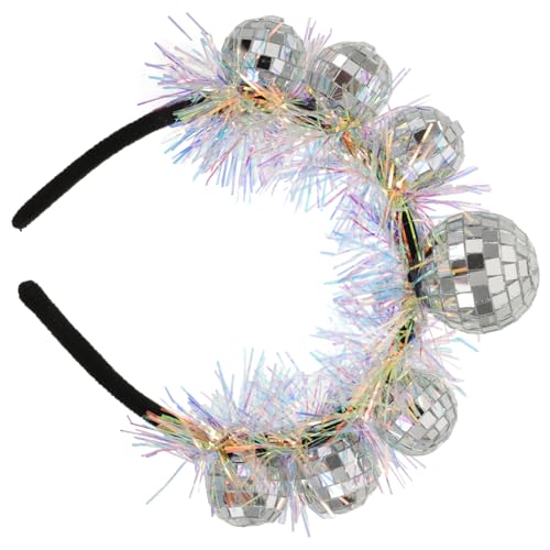 Holibanna Bilden Retro-Regenbogen-Stirnband weihnachts haarreif haarband weihnachten christmas haarreifen einzigartig Kugelkopf metallische Linie schillernder Film Braut Haarschmuck Plastik von Holibanna