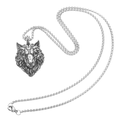 Holibanna Edelstahlhalskette Mit Wolfskopf-anhänger Für Herren Und Damen Retro-design Langlebig Und Anlaufgeschützt Für Lässige Und Formelle Outfits von Holibanna