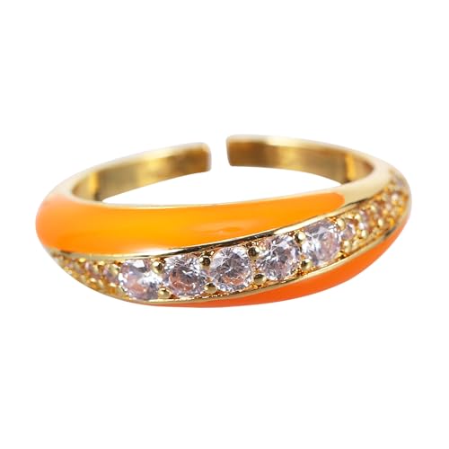 Holibanna Ring stapelbar Vintage-Schmuck für Frauen Muttertagsgeschenke Weihnachtsgeschenk modeschmuck Frauen klingeln öffnen unruhig Fräulein Mikroeinlage aus Kupfer von Holibanna