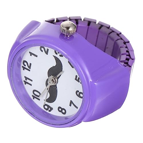 Holibanna Ringuhr Elastische Fingeruhr Fingerring Uhr Uhrenringe Für Damen Dekorative Fingeruhr Uhr Mit Rundem Ring Fingerring-dekor Uhren Dekor Mode Liebhaber Violett Elastischer Ring Abs von Holibanna