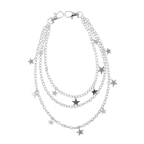 Holibanna Robuste Gürtelkette mit Sternanhänger Mehrlagige Hoschenkette Unisex Leichter Hüftschmuck für Jeans und Hosen Modische Waist Chain für Damen und Herren Vielseitiges Accessoire von Holibanna