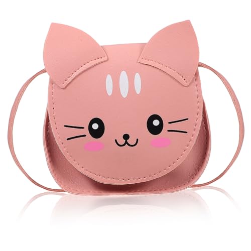 Holibanna Rosa Umhängetasche für Mädchen Kinder-Schultertasche Katze Kinder Geldbörse Geldbörsen Kätzchen-Geldbörse für Mädchen Teenager Umhängetasche Mode Schultertaschen Zubehörtasche von Holibanna