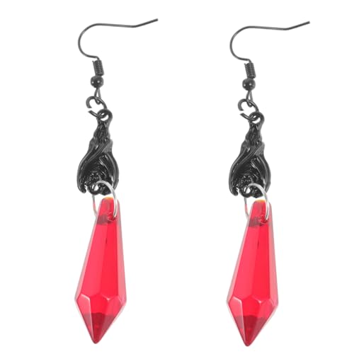 Holibanna Rote Gothic Ohrringe mit Anhänger Halloween Fledermaus Ohrhänger Damen Schmuck Leicht und Langlebig Modisch und Vielseitig für Party und Alltag von Holibanna