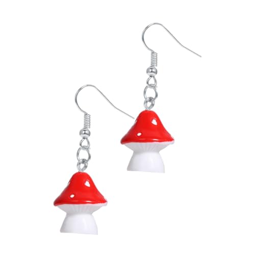 Holibanna Rote Pilz Ohrstecker Damen Ohrringe Vintage Stil Leicht Tragbar Modischer Schmuck für Party Alltag von Holibanna