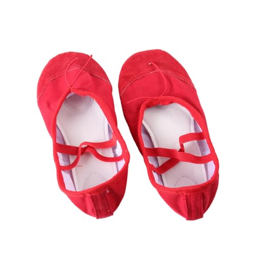 Holibanna Rutsch Ballettschuhe für Damen und Elastische Yogaschuhe mit Leichter Rutschfester Ledersohle Flexible Tanzhalbschuhe für Ballett Modern Dance Jazz und Ballroom Rot von Holibanna