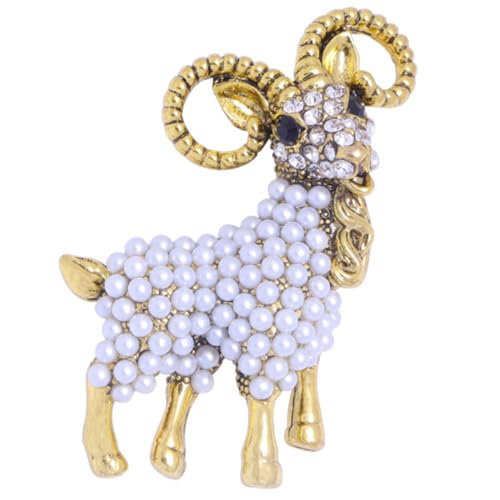 Holibanna Strass Schaf Brosche Für Damen Perlen Anstecknadel Legierungs Schmuck Süßes Tierdesign Für Mäntel Rucksäcke Und Hüte von Holibanna