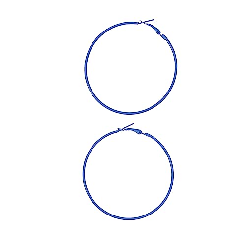 Holibanna Schlichte Große Runde Metall Creolen Leichte Ohrschmuck Dekoration für Damen Originelles Design Langlebig und Angenehm zu Tragen Blaue Farbabstufung von Holibanna