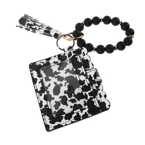 Holibanna Kuhmuster Schlüsselanhänger Geldbörse Kunstleder Mit Silikonperlen Kartenhalter Und Schlüsselbund Praktische Change Purse Für Und Leicht Und von Holibanna