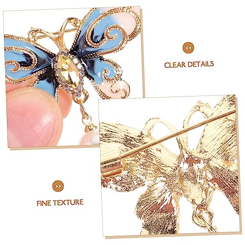 Holibanna Schmetterling Brosche Legiertem mit Strass und Perlen Anstecknadel für Damen Kleidung Rucksack Pin Vielseitig Einsetzbar als Kleidungsabzeichen und Zubehör von Holibanna