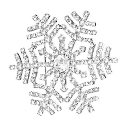 Holibanna Schneeflocken-strassbrosche Hochzeitsbrosche Broschennadeln Mit Schneeflocken-anstecknadel Für Hemd Hutnadeln Modeschmuck Winter Blumenbrosche Legierung Fräulein von Holibanna