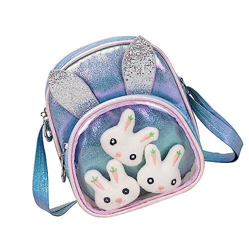 Holibanna Schultertaschen Kinder-Schultertasche Kopftuch aus Satin zum Schlafen Mädchenhandtasche Tragetasche schicke Single-Umhängetasche Glitzernde Kindertasche Karikatur Reisetasche Hase von Holibanna