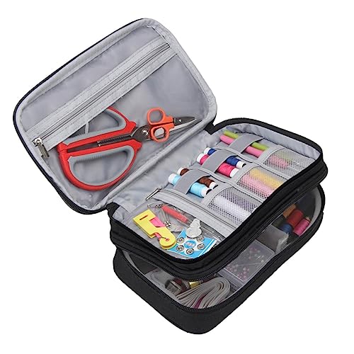 Holibanna Schwarz Polyester Reise-Aufbewahrungstasche Für Elektronik-zubehör Kabeltragetasche Mit Getrennten Zonen Organizer Für Kleine Elektronik-geräte Für Reisen von Holibanna