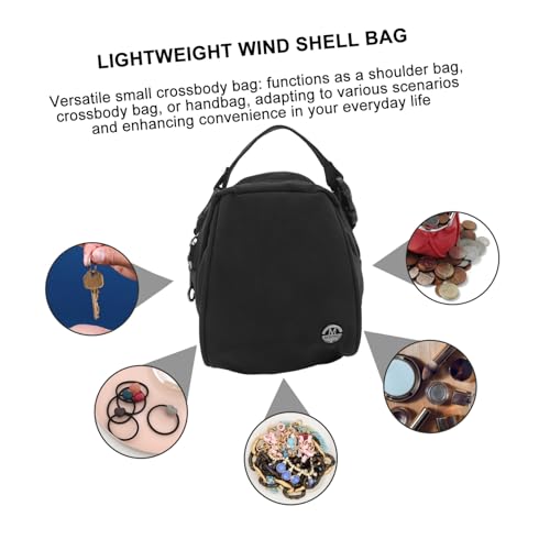 Holibanna Schwarze Leichte Umhängetasche Freizeittasche Mit Handyfach Kleine Schultertasche Modische Kuriertasche Für Alltag Vielseitige Handytasche Mit Fächern von Holibanna