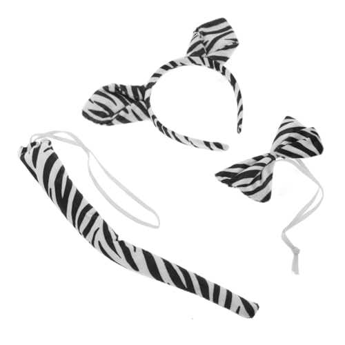 Holibanna Set Zebra Rollenspiel Stirnband Fliege Zebra Ohren Cosplay Set Für Halloween Party von Holibanna