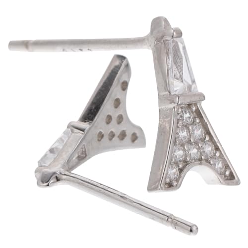Holibanna Silber Ohrstecker Eiffelturm Motiv Zarte Weiße Platin ohrringe Stilvolle Ohrstecker für Damen Leichte und Langlebige Ohrschmuck Vielseitig für Party und Alltag Geeignet von Holibanna