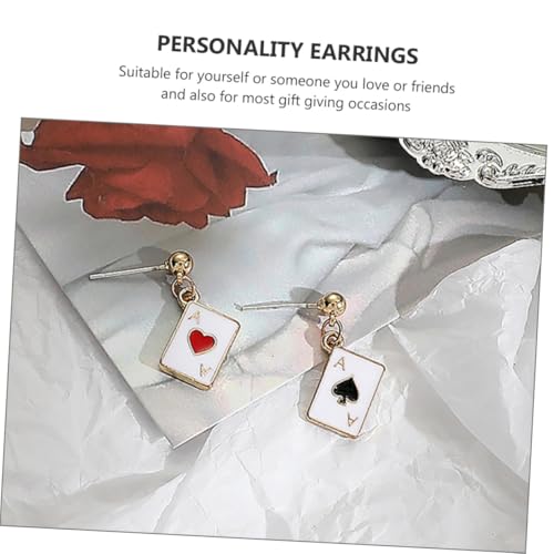 Holibanna Silber Ohrstecker Poker Kartenspiel Ohrschmuck Damen Ohrhänger Kreativ Modisch Hautfreundlich Langlebig Geschenkidee für Geburtstag Valentinstag und Alltag von Holibanna