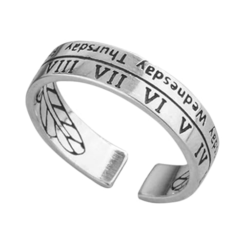 Holibanna silberner offener Ring geschenke für den jahrestag geschenke zur hochzeitstag Ringe aus Sterlingsilber Buchstabenring freundschaftsringe Silberring Frauenringe Sterling Silber Rom von Holibanna