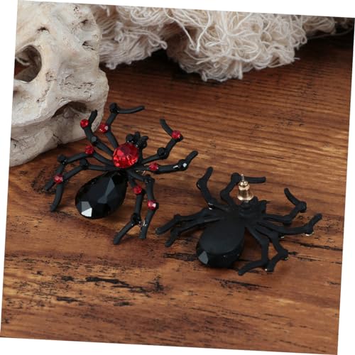 Holibanna Spider Ohrringe mit Kristallbesatz Schwarze Alloy Ohrstecker Halloween Deko Leichte Spinnenohrringe für Damen Funkelnde Schmuckaccessoires für Party und Alltag von Holibanna