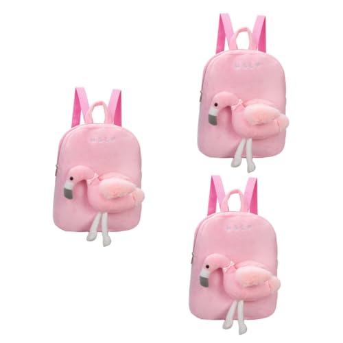 Holibanna Spielzeug Für Kinder 3St Plüschtiere Kidcraft-Spielset scrump plüsch de porristas Rucksack Spielzeug Flamingo-Snack-Tasche Vorschul-Plüschtasche Kleinkind erröten Vorschule Rosa von Holibanna