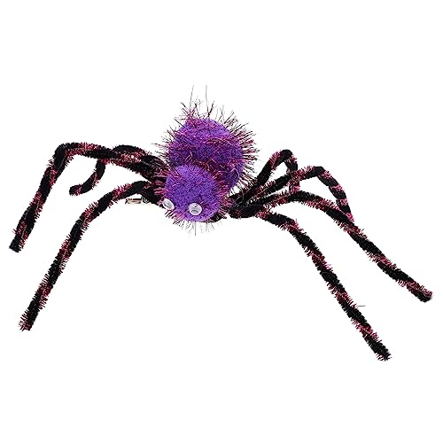 Holibanna Spinne Haarnadel Haarspangen Für Damen Wanda Kopfschmuck Spinnenhaarspangen Für Frauen Halloween-haarspange Gothic-outfits Gothic-haarspangen Fräulein Stoff Kleidung Cool Violett von Holibanna