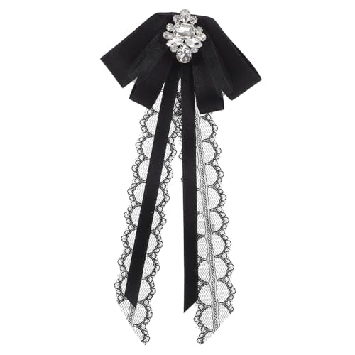Holibanna Spitzen brosche für Damen mit Schleifen design und Strassverzierung Elegante Anstecknadel für Blusen Kleider und Jacken Vielseitiges Modeaccessoire für Festliche Anlässe und von Holibanna