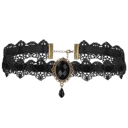 Holibanna Spitzenkette mit Funkelndem Strass und Tropfenanhänger Modisches Halloween Schmuckstück für Damen Langlebig Komfortabel und Vielseitig für Party und Alltag Geeignet von Holibanna