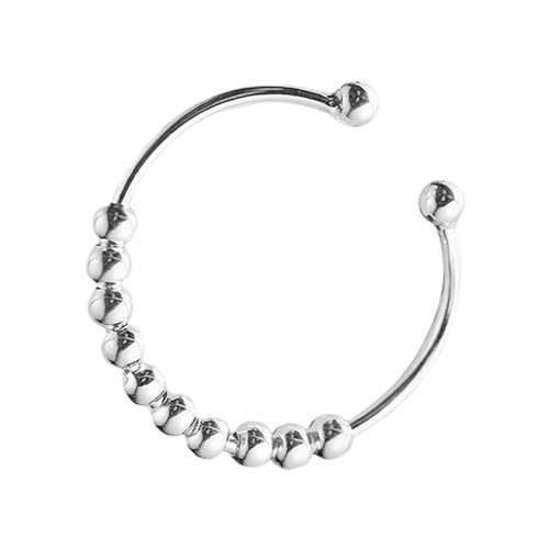 Holibanna Stapelringe Aus Sterlingsilber Offener Perlenring Für Damen Verstellbar Und Stapelbar Vintage Statement-ring Für Alltags Und Jubiläums Looks von Holibanna