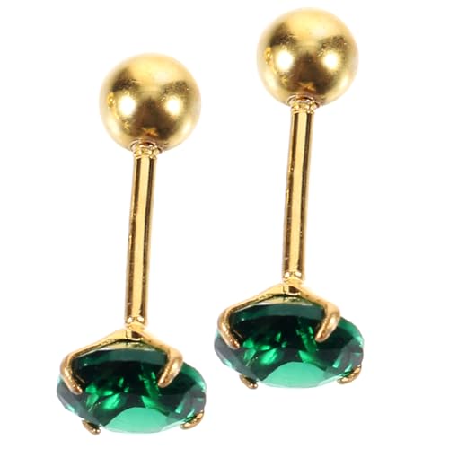 Holibanna Sterling Silber Ohrstecker mit Grünem Zirkonia Kleine Bunte Ohrknochenstecker Eleganter Ohrschmuck für Frauen und Stilvoll für Alltag und Party von Holibanna