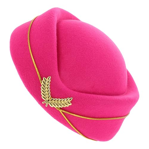 Holibanna Stewardessenhut Aus Filz Für Damen Accessoire Für Cosplay-kostüm Flugbegleiterkostüm Für Auftritte Stewardessenmütze Aus Wolle Kostümhut Für Partys von Holibanna