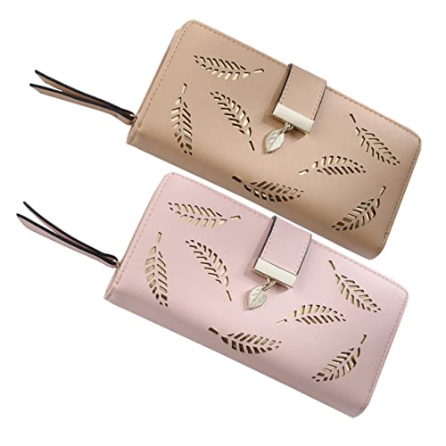 Holibanna Stilvolle Brieftasche Visitenkartenhalter Geldbörse Mit Blattmuster Kompakt Und Tragbar von Holibanna