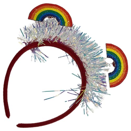 Holibanna Gebürstetes Regenbogen-stirnband Lgbt-stirnband Regenbogen Haarbänder Gay-pride-stirnband Regenbogen-haarreifen Plastik Metallische Linie Europäisch Und Amerikanisch Fräulein von Holibanna