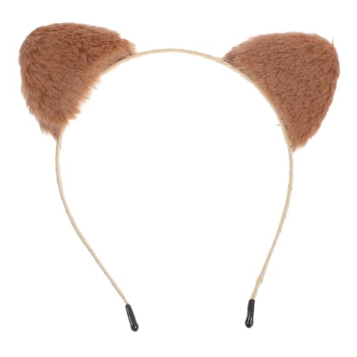 Holibanna Tierohren-Stirnband Plüsch Flauschiges Haarband Katze Bär Cosplay Kostüm für Make Up Gesicht Waschen Party Ausflug Anziehen von Holibanna