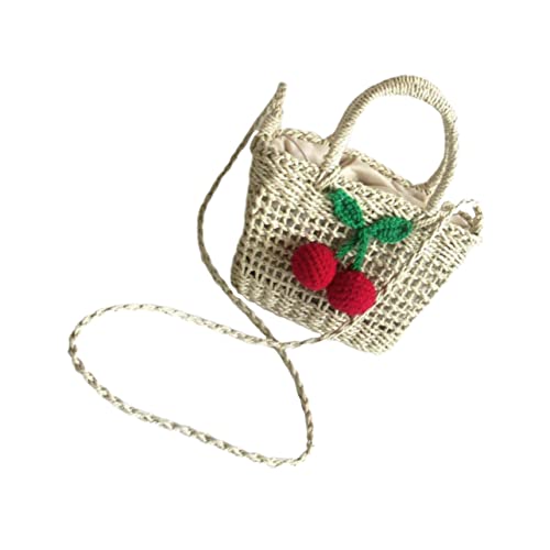 Holibanna Strapazierfähige Mädchen Umhängetasche Geflochtenem Stroh mit Kirschmotiv Leichte Outdoor Handtasche für Praktische Crossbody Tasche für Camping und Alltag Beige Holibanna Strapazierfähige Mädchen Umhängetasche Geflochtenem Stroh mit Kirschmotiv Leichte Outdoor Handtasche für Praktische Crossbody Tasche für Camping und Alltag Beige von Holibanna