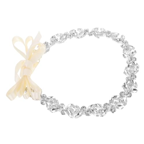 Holibanna Strassgürtel Für Hochzeitskleider Mit Satinband 270 Cm Länge Verstellbar Funkelnde Strass-applikation Elegantes Design Für Kleid Und Abendkleid von Holibanna