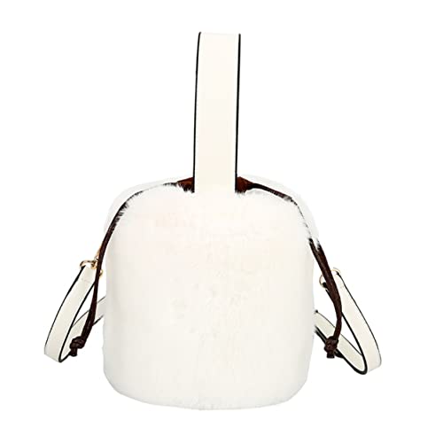 Holibanna Stylische Bucket Bag Handtasche Damen Plüsch Umhängetasche mit Verstellbarem Schultergurt Vielseitige Crossbody Tasche für Freizeit Party und Shopping Weiße Aufbewahrungstasche Holibanna Stylische Bucket Bag Handtasche Damen Plüsch Umhängetasche mit Verstellbarem Schultergurt Vielseitige Crossbody Tasche für Freizeit Party und Shopping Weiße Aufbewahrungstasche von Holibanna