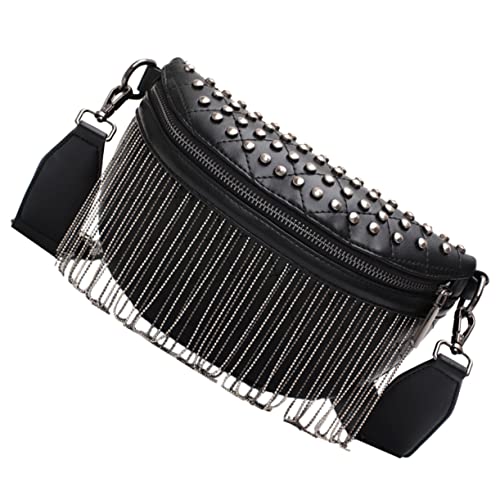 Holibanna Stylische Schultertasche Für Damen Aus Pu Nieten Und Quasten Praktische Umhängetasche Für Shopping Reisen Und Freizeit Für Handy Und Essentials von Holibanna