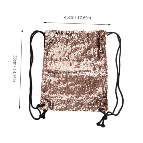 Holibanna Pailletten-kordelzugtasche Glitzernd Sporttasche Tanztasche Outdoor-Strandtasche Reiserucksack Leicht Und Bequem Für Alltag Und Aktivitäten Gold von Holibanna