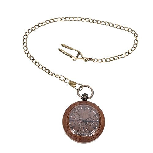Holibanna Vintage-taschenuhr Aus Holz Für Herren Taschenuhr Mit Kette Zur Dekoration von Holibanna