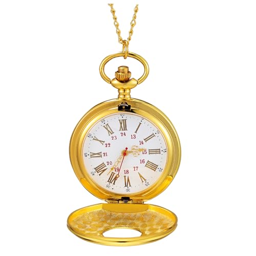 Holibanna Retro Taschenuhr Für Damen Und Herren Antike Römische Ziffern Inklusive Schwarzer Box Stilvolle Kettenuhr Als Zu Weihnachten Muttertag Oder Vatertag von Holibanna