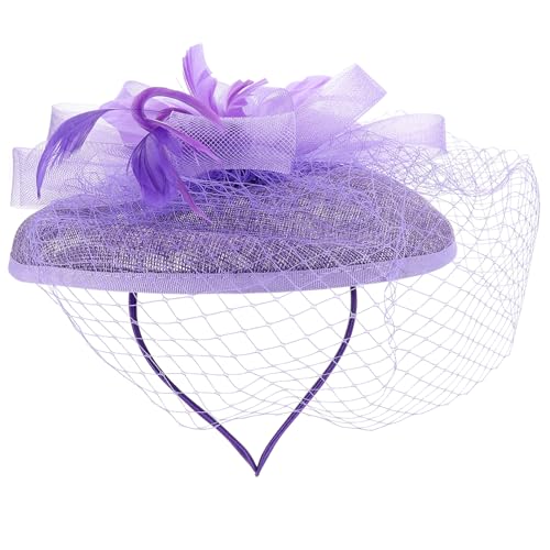 Holibanna Tea Party Fascinator Hut Mit Abnehmbarem Schleier Und Federn Vintage Haarschmuck Für Frauen Für Hochzeiten Partys Und Besondere Anlässe Elastischer Kopfschmuck von Holibanna