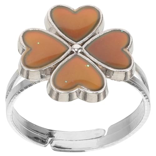 Holibanna Ring Für Kinder Thermochromer Ring Stimmungswechselnder Kleeblatt-Schmuck Schmuck zum St. Patricks Day e trendiger Mode Tier wohnen weiblicher Kind Epoxid von Holibanna