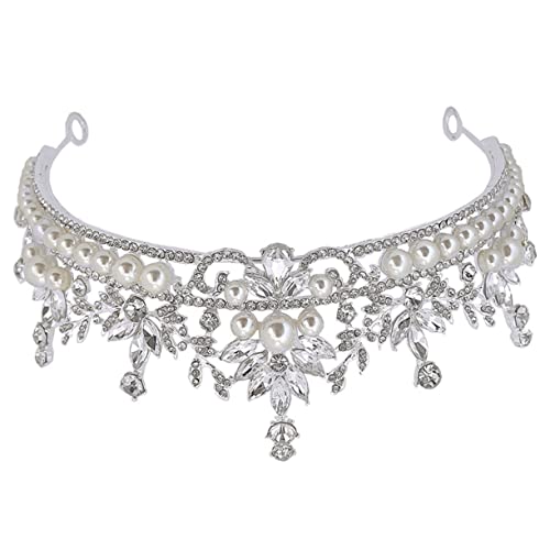 Holibanna Tiara mit Strasssteinen Haaraccessoire für Damen Feiern Wie Valentinstag Halloween Weihnachten oder Abschlussball von Holibanna