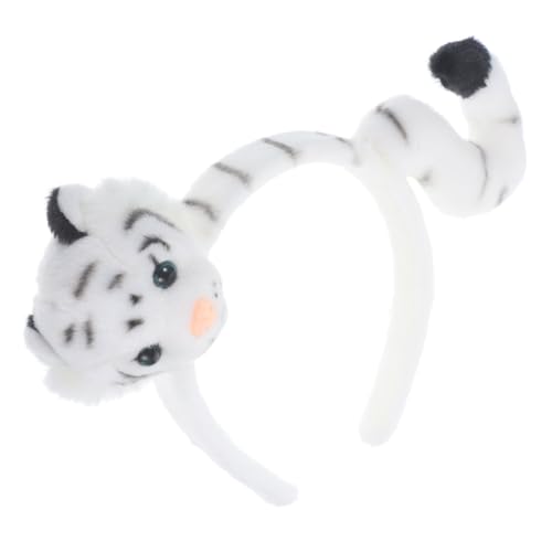 Holibanna Tiger-Stirnband-Spielzeug Cosplay Tiger Gesichtswäsche Haarband Haargummi Ohr-Stirnband für Mädchen Tigerohr-Stirnband-Requisite Hase Plüschtier Haarnadel Leistungsrequisiten Damen von Holibanna