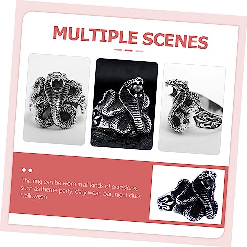 Holibanna Schlangenring Aus Titanstahl Für Personalisierter Fingerring Gothic- Mit Kreativem Design Für Alltag Und Partys von Holibanna