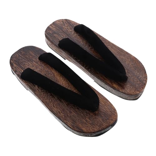 Holibanna Traditionelle Japanische Holzsandalen Herren Rundzehen Design Ergonomisch Bequeme Hausschuhe für Alltag Urlaub Cosplay Kimono Zubehör von Holibanna