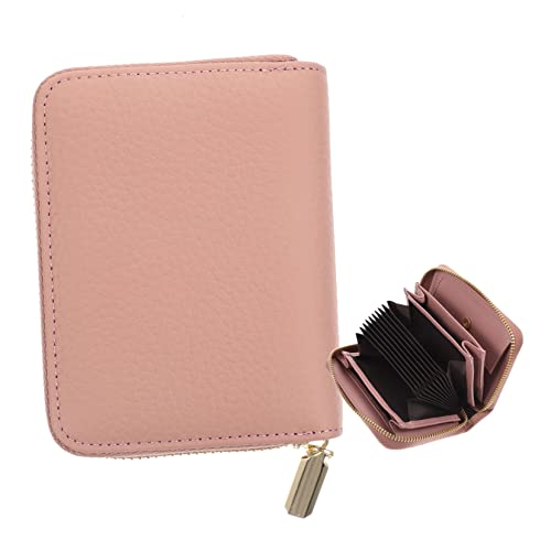 Holibanna Tragbarer Kartenhalter Hochwertiges Kartenetui Mit Reißverschluss Multifunktionaler Kartenhalter Für Damen Und Herren Große Kapazität Tragbare Geldbörse Pink Ideal Für Bankkarten Und von Holibanna