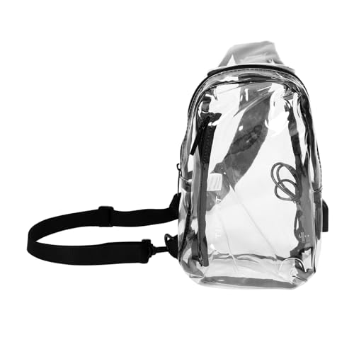 Holibanna Fashion Sling Bag Transparente wasserdichte Umhängetasche Für Damen USB-ladefunktion Für Konzerte Sportveranstaltungen Und Reisen Leicht Und Vielseitig Tragbar von Holibanna