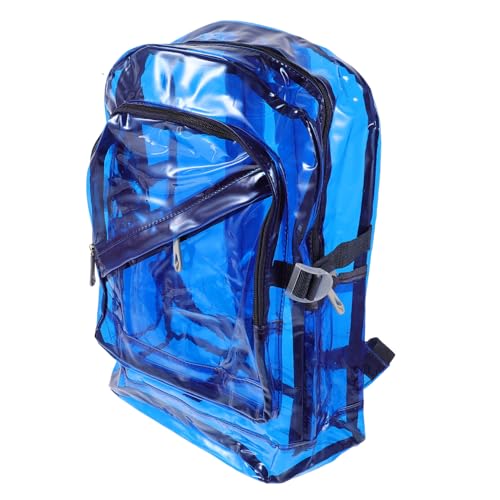 Holibanna Transparenter Schultasche Für Mädchen Blau Robuste Schultergurte Mit Verstellbarer Geräumiger Rucksack Mit Reißverschluss Für Schule Und Alltag von Holibanna